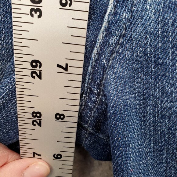 Paige Jeans Womens 28 (32x28) Blue Jean Premium Denim Manning Low Rise Flare - Picture 5 of 11
